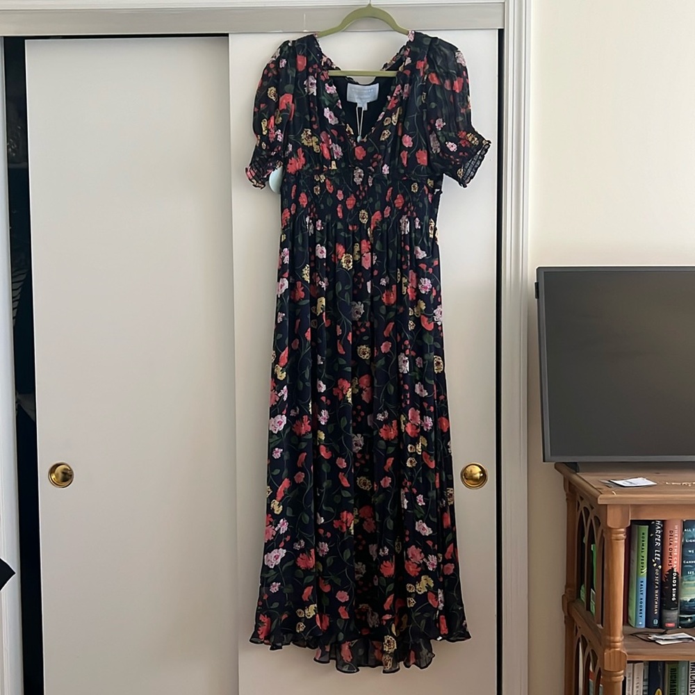 Hill House Georgina Nap Dress, Navy Peony Bouquet, XL